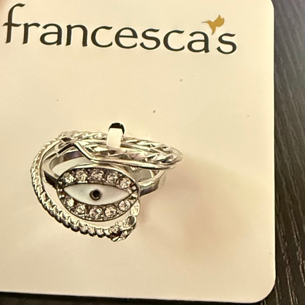 Francescas 4 silver tone rings size 8